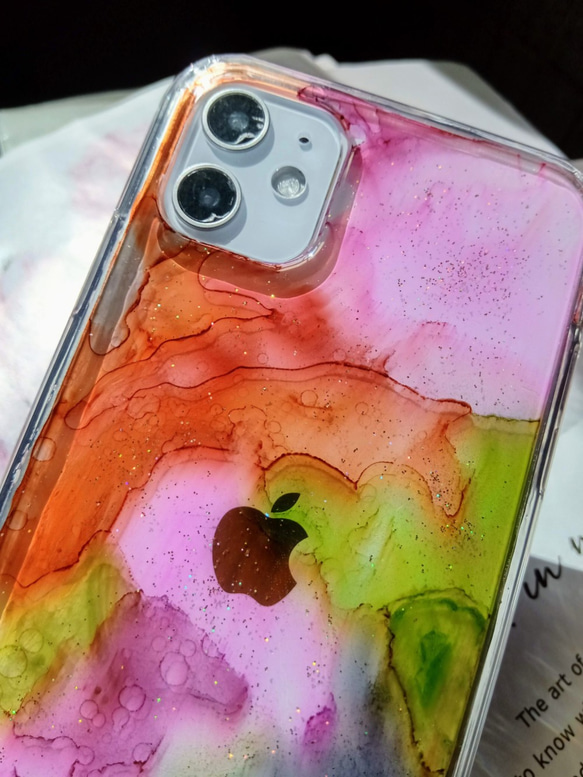 Apple iPhone11に適した手作りの押し花携帯電話保護ケース塗装済み 4枚目の画像