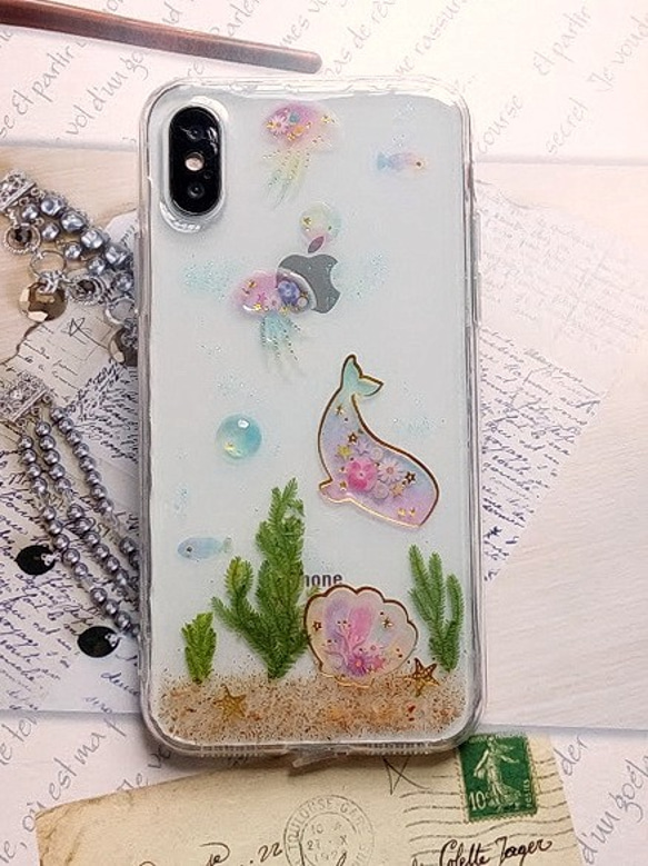 Anny's workshop押花手機殼，適用於iPhone X, 花漾海洋 第2張的照片