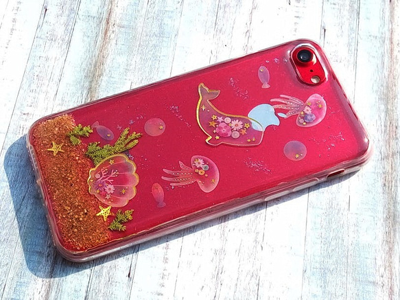 Annyさんのワークショップ花ホルダーfor iPhone 7、iPhone 8、花、オーシャン 1枚目の画像