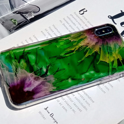 手作押花手機保護殼，適用於Apple iPhone XS max，彩繪 第2張的照片