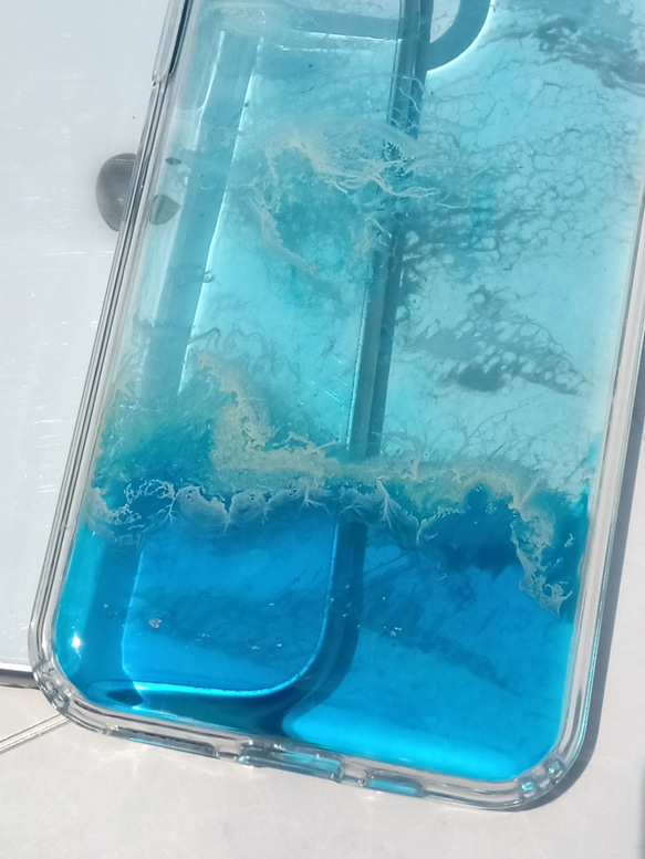 手作押花手機保護殼，適用於Apple iPhone 11 Pro，海洋 第2張的照片