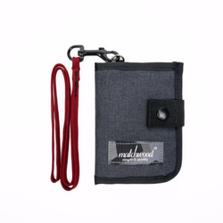 Matchwood Element 都市悠遊拉鍊票卡收納包 零錢包 頸掛包 鑰匙包 卡夾證件套 礦石灰紅款(附掛繩) 第3張的照片