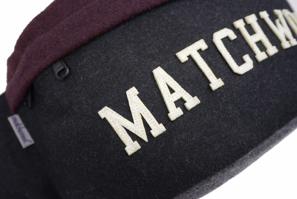Matchwood Handy 腰包 側背包 斜背包 隨身包 胸前包 黑紅毛料款 第1張的照片