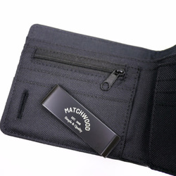 【Creema禮物季】Matchwood Positive 皮夾 錢包 短夾 錢夾 牛仔 格紋拼接皮料黑款 第6張的照片
