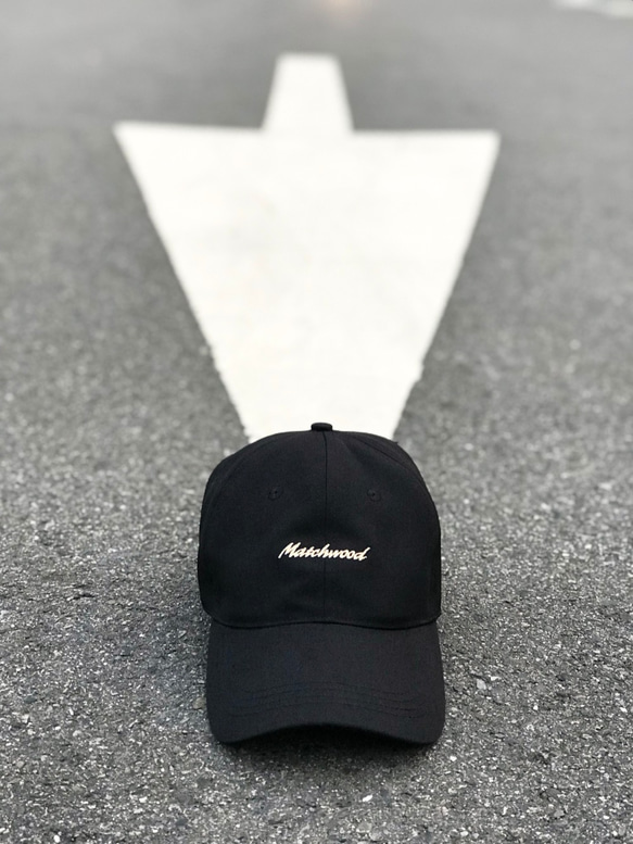 Matchwood SCRIPT LOGO SPORT CAP 防水抗汙機能老式運動帽 草寫黑款 第2張的照片