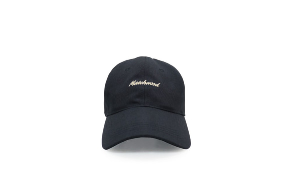 Matchwood SCRIPT LOGO SPORT CAP 防水抗汙機能老式運動帽 草寫黑款 第7張的照片