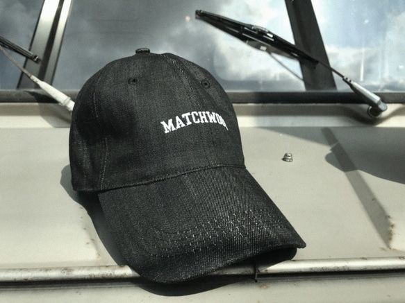 Matchwood COLLEGE LOGO SPORT CAP 調整式老帽 丹寧黑款 第4張的照片