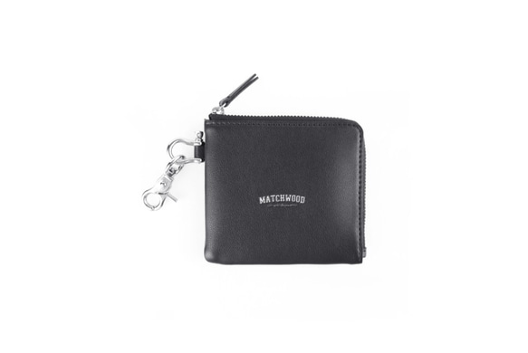 限定 15% オフ 送料無料 Matchwood ZIP WALLET メタル バックル ウォレット レザー ブラック 1枚目の画像