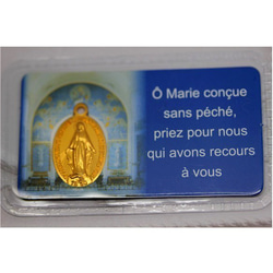 パリのメダイ教会で購入！パリ教会の不思議のメダイ ゴールドカラーチャーム入りカード 3枚目の画像