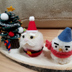 ミニクリスマスツリー☆とサンタと雪だるま 4枚目の画像