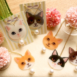 Meow綿綿珠系列 - 手作深啡虎斑紋貓貓綿綿珠項鍊 第3張的照片
