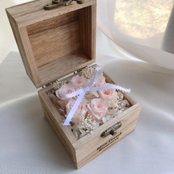 木箱のリングピロー”ペールピンク” 6枚目の画像