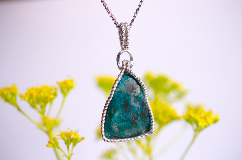 Sv　クリソコーラ　ペンダント　ネックレス