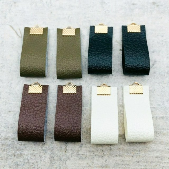 【chmm3977tasl】【4color 8pcs】fake leather label tassel 2枚目の画像