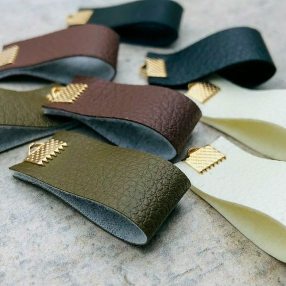 【chmm3977tasl】【4color 8pcs】fake leather label tassel 3枚目の画像