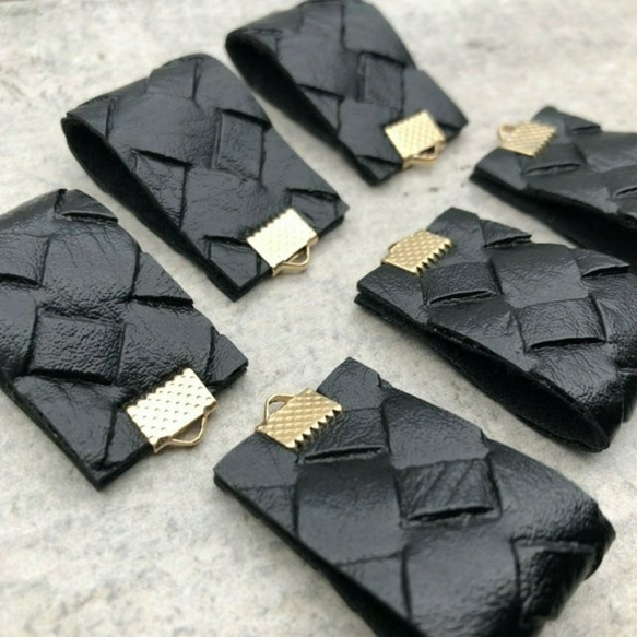 【chmm4000tasl】【6pcs】fake leather label tassel 2枚目の画像