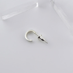 極簡C形針式耳環(單只) 925純銀 第3張的照片