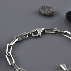 Sterling Silver Cross Bracelet With Oval Links,SV925 3枚目の画像