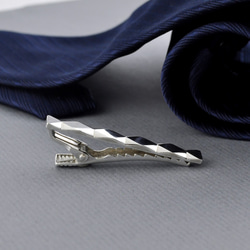 Sterling Silver Diamond Cut Tie Clip 4枚目の画像