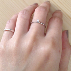 Sterling Silver Tiny CZ Diamond Ring,Pinky Ring 4枚目の画像
