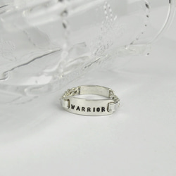 Small Tag,Hand Stamped Monogram & Name Ring, Sterling Silver 3枚目の画像