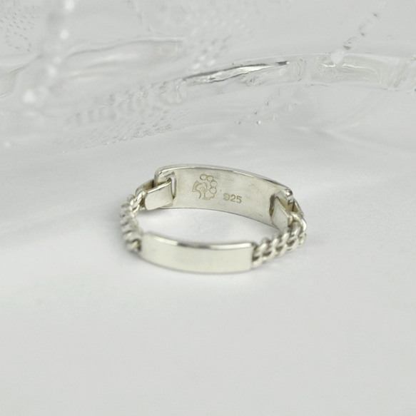Small Tag,Hand Stamped Monogram & Name Ring, Sterling Silver 4枚目の画像
