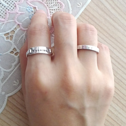 Small Tag,Hand Stamped Monogram & Name Ring, Sterling Silver 5枚目の画像