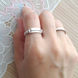 Small Tag,Hand Stamped Monogram & Name Ring, Sterling Silver 6枚目の画像