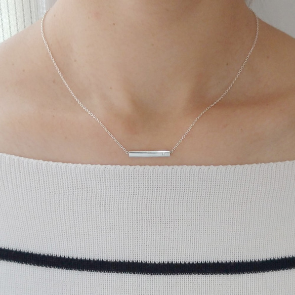 Sterling Silver Bar Necklace 1枚目の画像