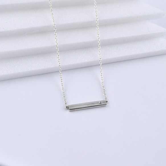 Sterling Silver Bar Necklace 2枚目の画像