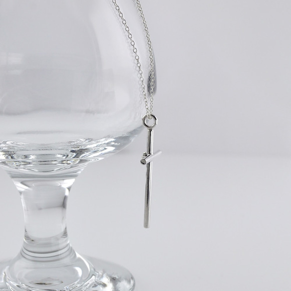 CZ Cross Necklace,Sterling Silver 3枚目の画像