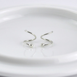 Ball Hoop Double pierced earring(Hoop diameter 6mm),SV925 4枚目の画像