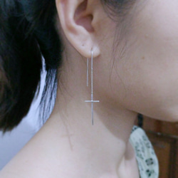 Cross Earrings,Sterling Silver 3枚目の画像