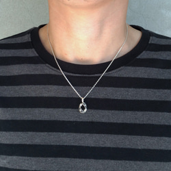 Sterling Silver Chain Pendant with CZ Necklace 4枚目の画像