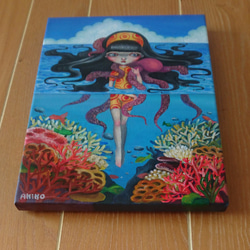 ★海と珊瑚礁と蛸と★アート作品原画 4枚目の画像