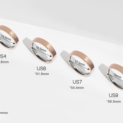 ツートーンシンプルな光沢のあるチタンスチールリング|ローズゴールド 3枚目の画像