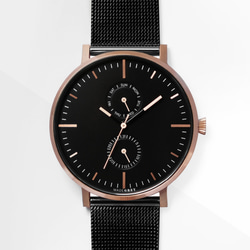 熱賣！Two-Tone 黑 x 玫瑰金 MG002 手錶 | 鋼帶+皮帶套裝 第1張的照片