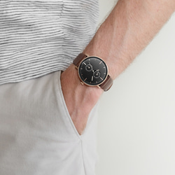 熱賣！Two-Tone 黑 x 玫瑰金 MG002 手錶 | 鋼帶+皮帶套裝 第6張的照片