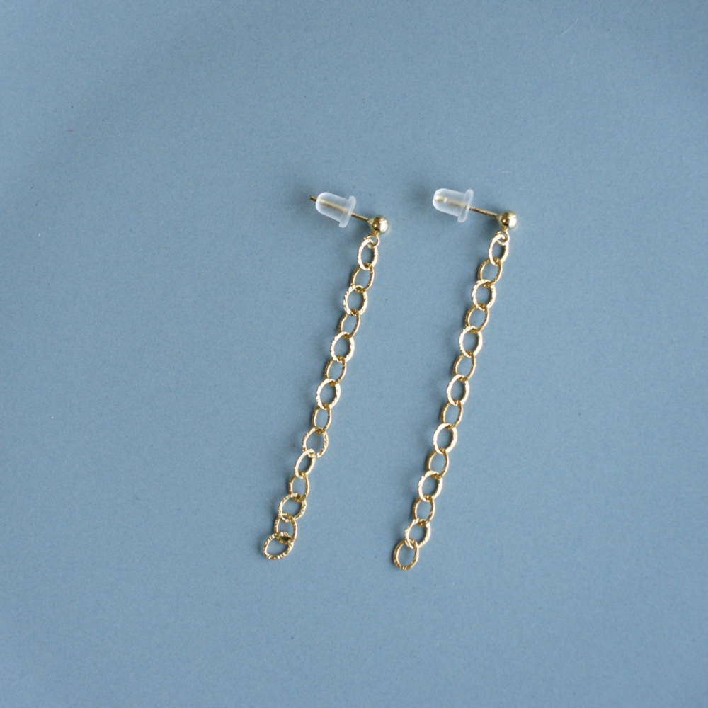 【14金GF】ロープチェーンピアス・イヤリング