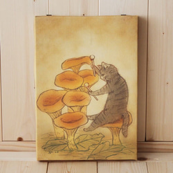 淡い1本きのこの水彩画(原画) 淡い1本きのこの水彩画(原画) 淡い幻想きのこの水彩(原画)