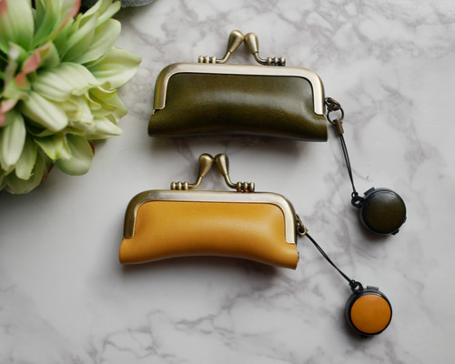 がま口財布 多色 レザー 布　牛革　革小物　印鑑ケース 0_a34907a9cd33276c6328b44d9ddc