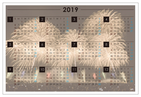 花火の心得　オリジナルカレンダー　2019 3枚目の画像