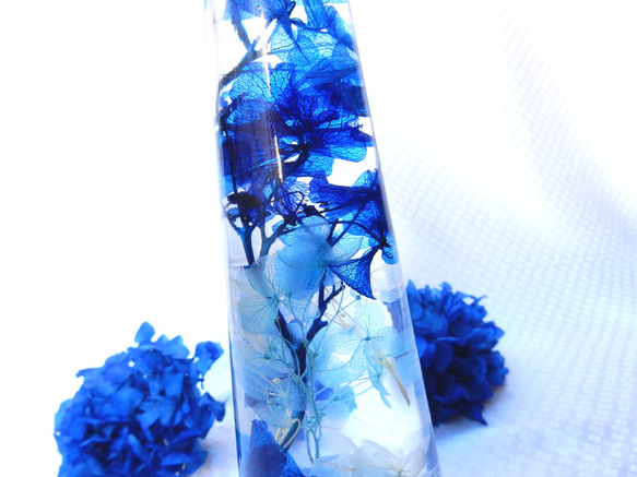 【再販10以上】ハーバリウム　～champ de fleure（シャンドゥフルール）～　bleu 1枚目の画像