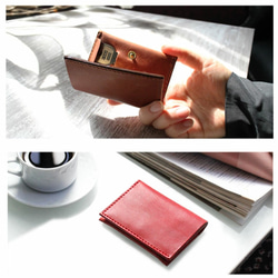 【送料無料】小さい財布鍵入れ付き プルアップオイルレザー ミニウォレット 2枚目の画像