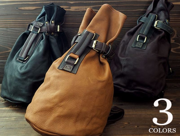 レザー 本革 ボンサック リュック バックバック DEEP ZONE レザー 本革 ボンサック リュック バックバック DEEP ZONE