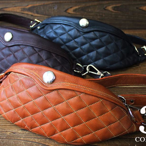 DIN MARKET キルティングレザー ボディバッグ ボディバッグ メンズ