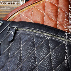 【送料無料】牛革 ダイヤキルティングレザースリングバッグ 3枚目の画像
