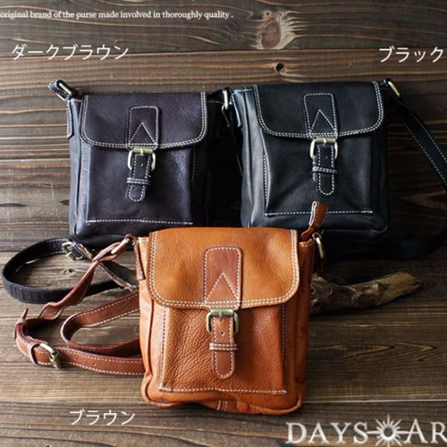送料無料】牛革カーフスキン レザーショルダーポーチ ショルダーバッグ