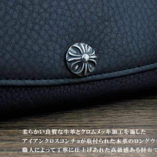 送料無料】カーフスキン 本革3つ折り長財布 長財布（メンズ