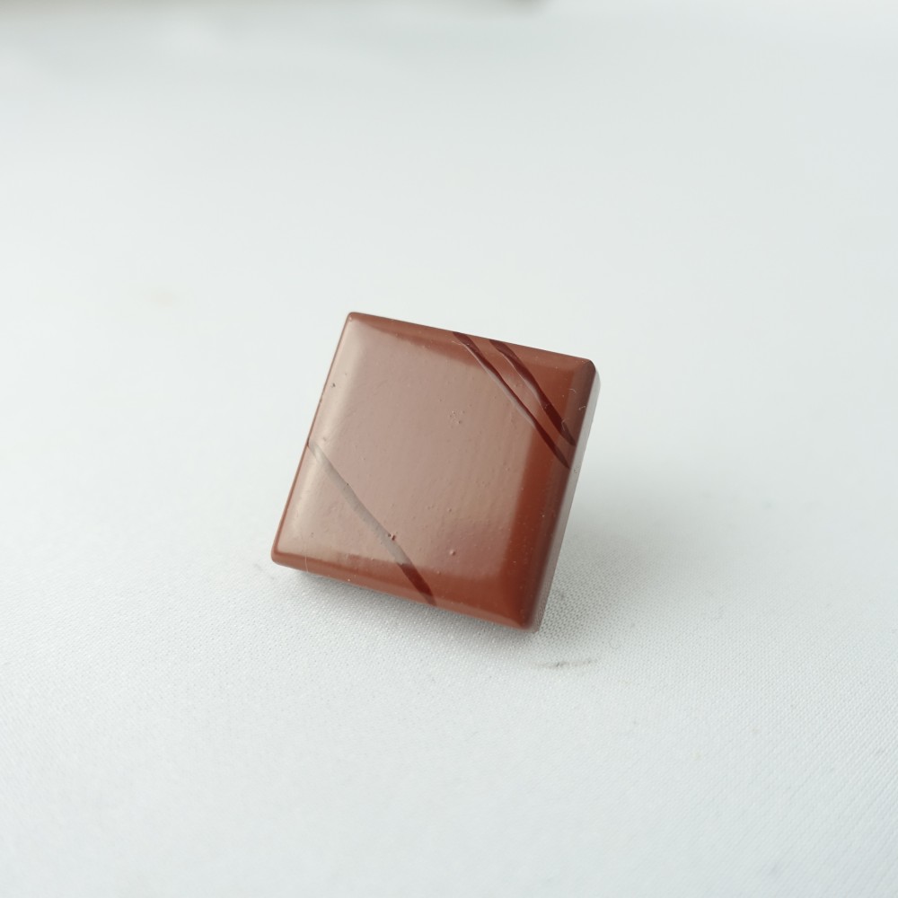 チョコ漆ブローチ　スイートライン